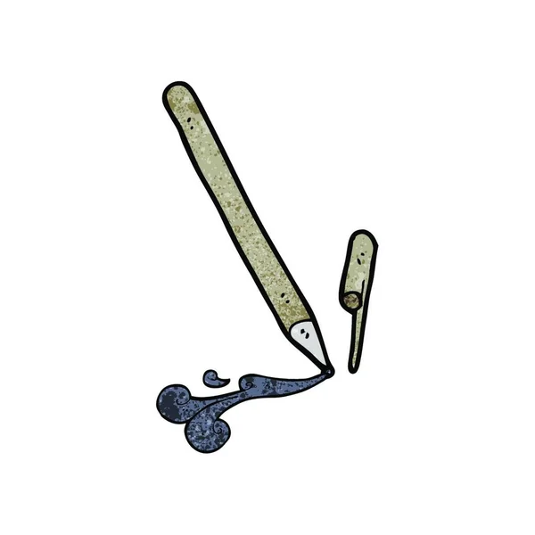 Cartoon Pen Illustratie Witte Achtergrond — Stockvector