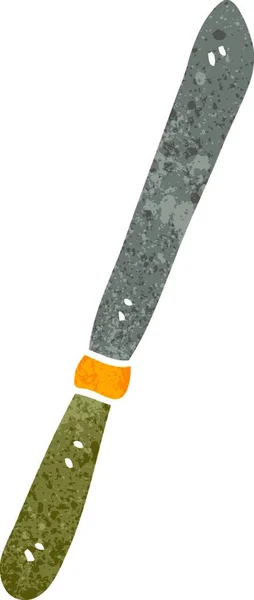 Couteau Dessin Animé Rétro Illustration Sur Fond Blanc — Image vectorielle