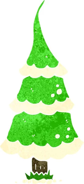 Árbol Navidad Dibujos Animados Retro — Archivo Imágenes Vectoriales