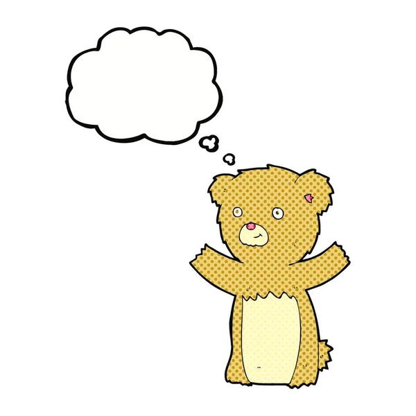 Urso Pelúcia Dos Desenhos Animados Com Bolha Pensamento —  Vetores de Stock