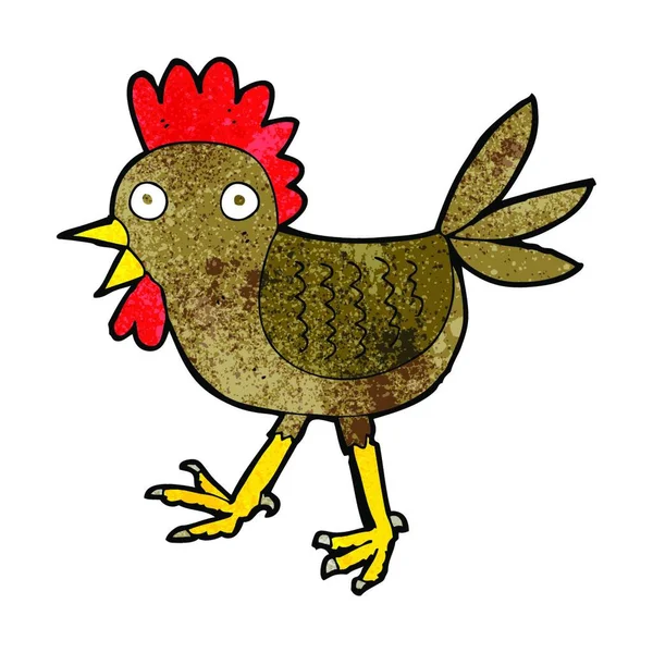 Lustige Cartoon Chicken Illustration Auf Weißem Hintergrund — Stockvektor