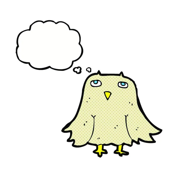 思考バブルのある漫画のフクロウ — ストックベクタ