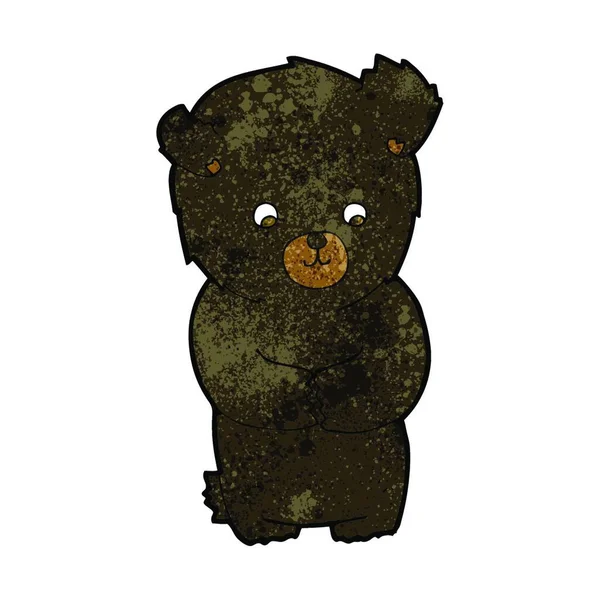 Bonito Cartoon Preto Urso —  Vetores de Stock