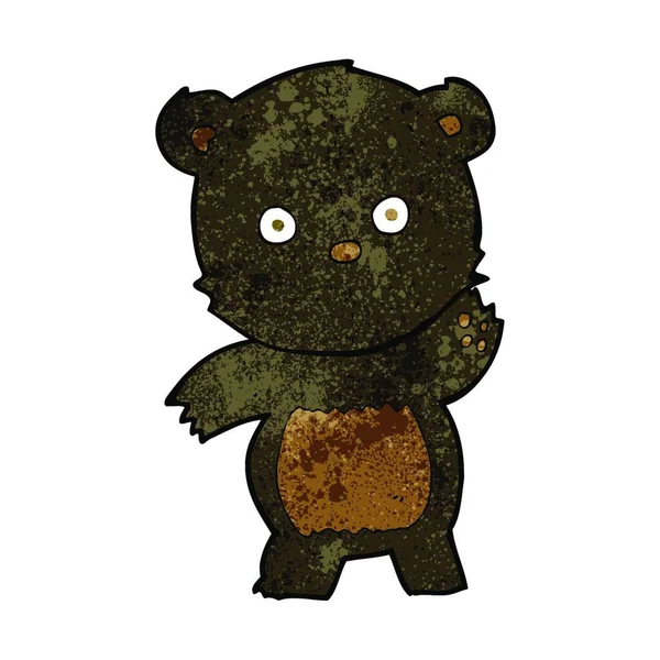 Bonito Cartoon Preto Urso —  Vetores de Stock