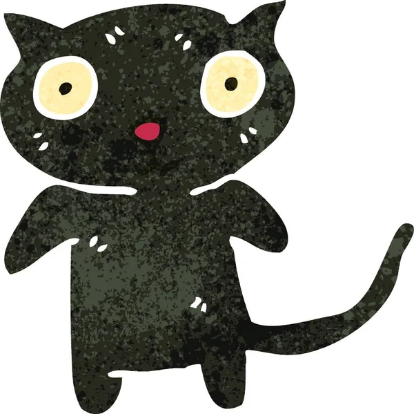Ретро Чёрная Кошка — стоковый вектор