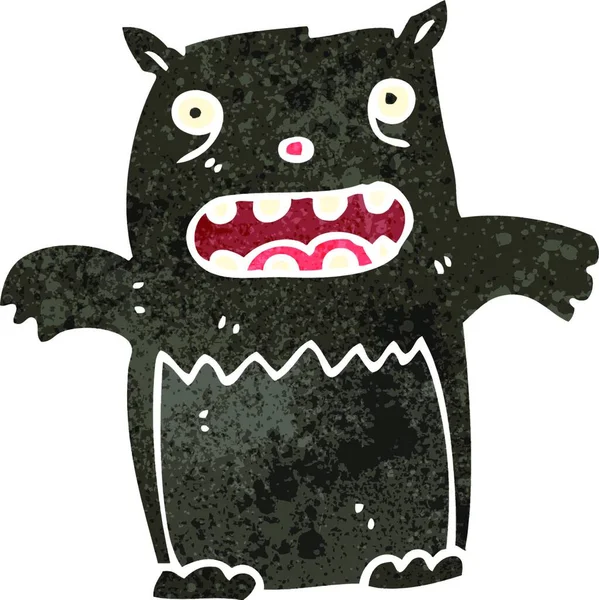 Retro Cartone Animato Gatto Nero — Vettoriale Stock