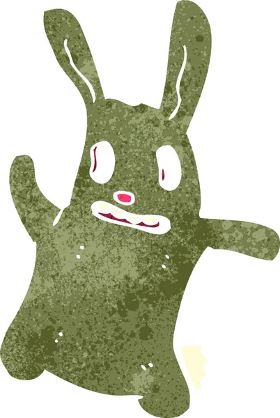 复古漫画恐怖的兔子 — 图库矢量图片