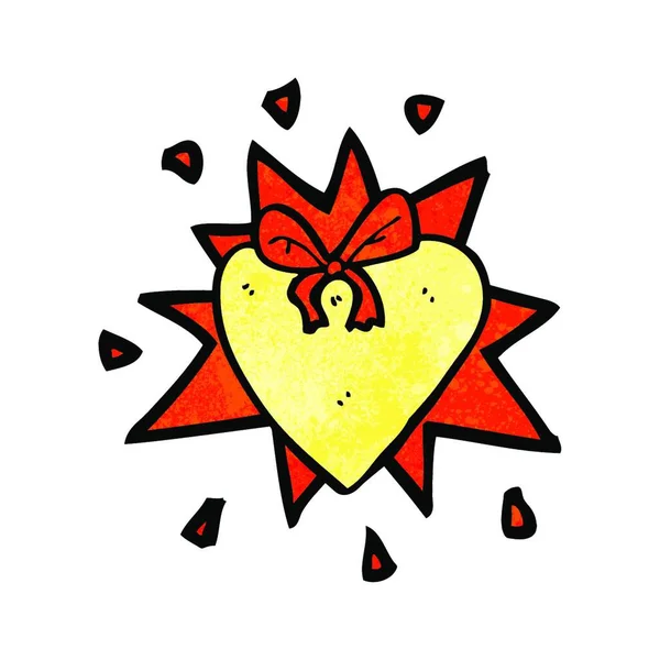 Desenho Animado Amor Coração Ilustração Fundo Branco — Vetor de Stock