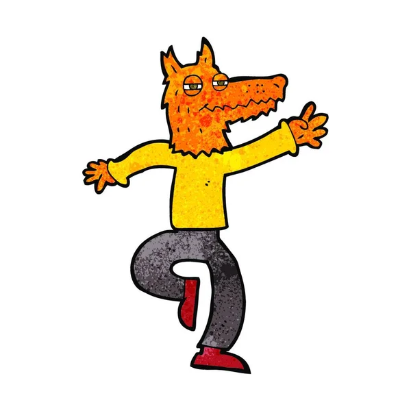 Cartoon Happy Fox Man — Stock Vector