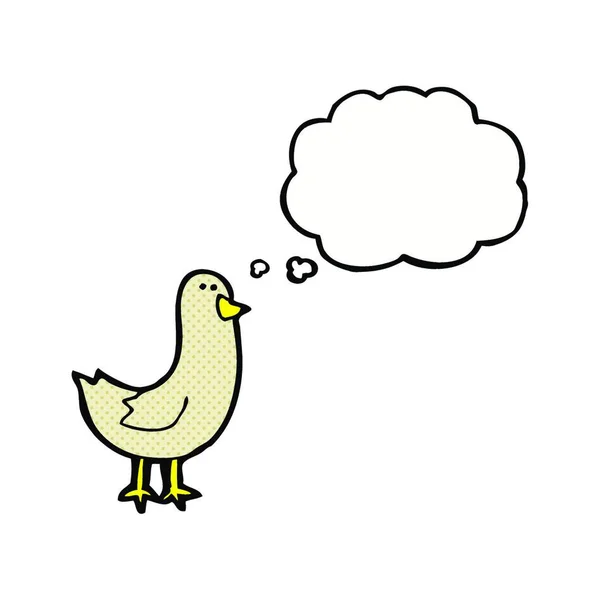 Cartoon Vogel Mit Gedankenblase — Stockvektor