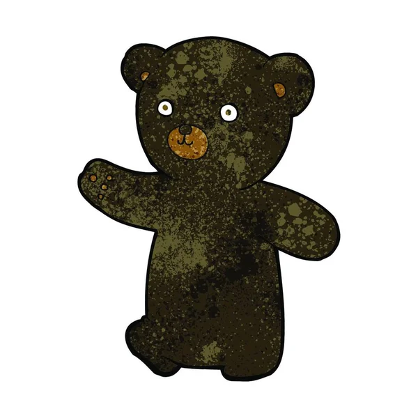 Desenho Animado Urso Preto Filhote —  Vetores de Stock