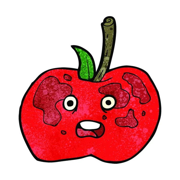 Kreslené Jablko Ilustrace Bílém Pozadí — Stockový vektor