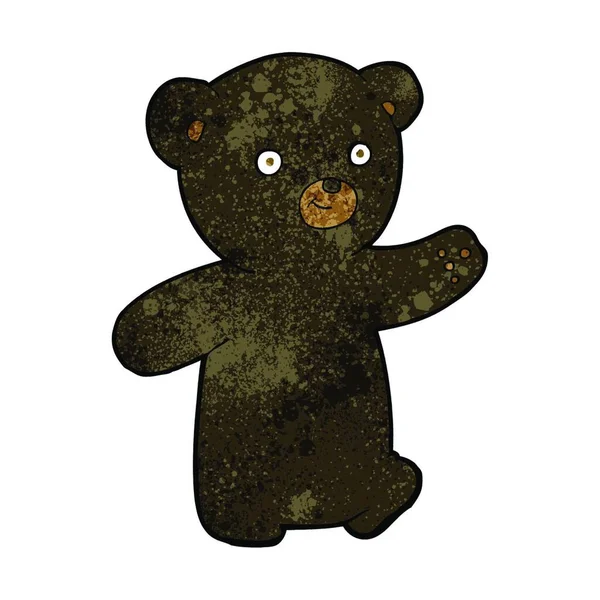 Desenho Animado Urso Preto Filhote —  Vetores de Stock