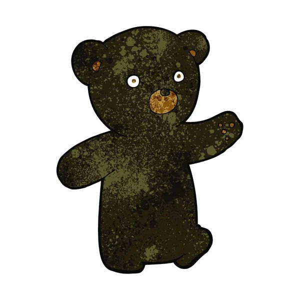 Desenho Animado Urso Preto Filhote —  Vetores de Stock