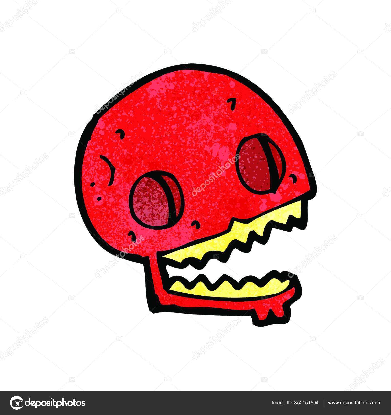 Desenho Assustador Do Crânio Dos Desenhos Animados Ilustração do