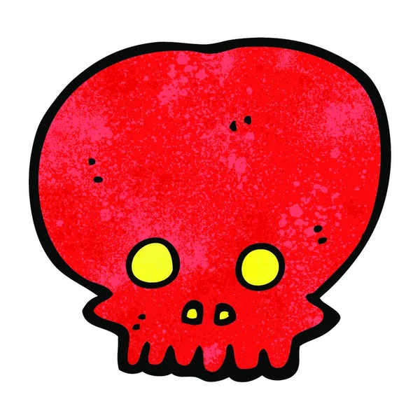 Desenho Animado Assustador Símbolo Crânio —  Vetores de Stock