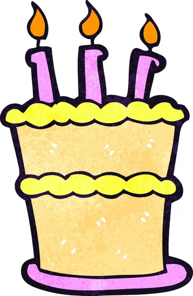 Retro Cartoon Birthday Cake — Stock Vector