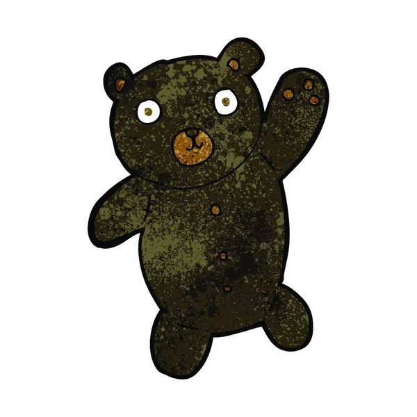 Dibujos Animados Lindo Oso Peluche Negro — Archivo Imágenes Vectoriales