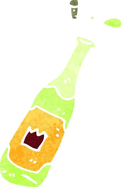 Botella Vino Dibujos Animados Retro — Archivo Imágenes Vectoriales