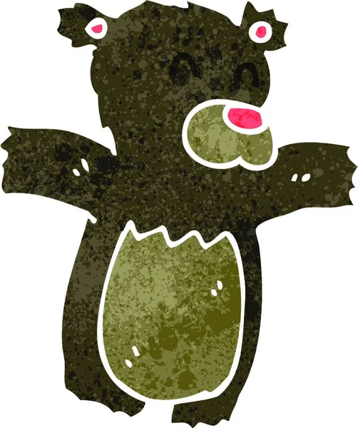 Retro Cartoon Teddybär — Stockvektor