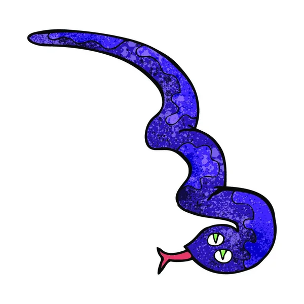 Cartoon Hissing Snake Illustration White Background — Stock Vector