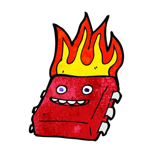 卡通红火热的计算机芯片 — 图库矢量图片