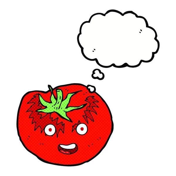 有思想泡泡的卡通番茄 — 图库矢量图片