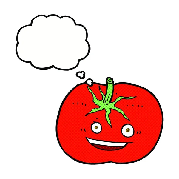 Tomate Dibujos Animados Con Burbuja Pensamiento — Archivo Imágenes Vectoriales