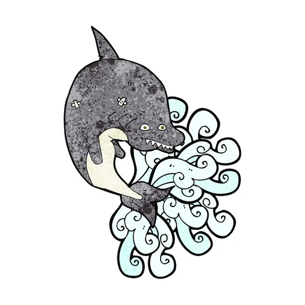 Bande Dessinée Requin Illustration Sur Fond Blanc — Image vectorielle