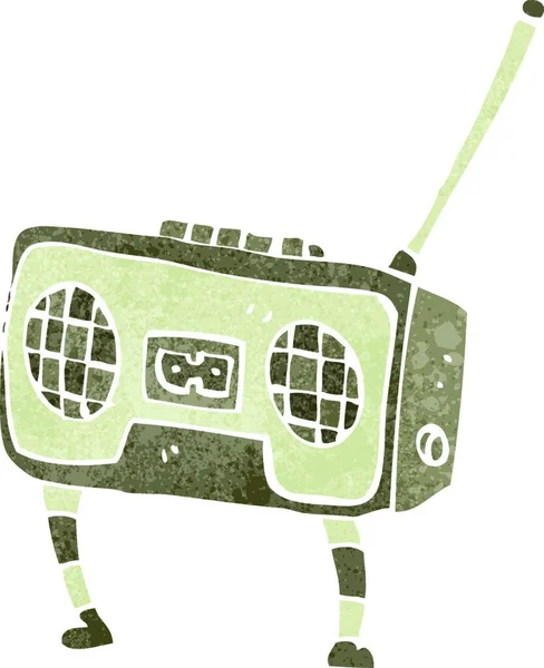 Retro Cartoon Radio Vektorillustration — Stockvektor