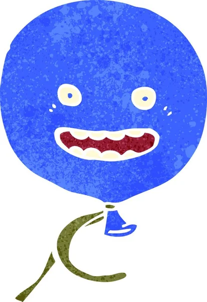 Retro Desenho Animado Balão Azul — Vetor de Stock
