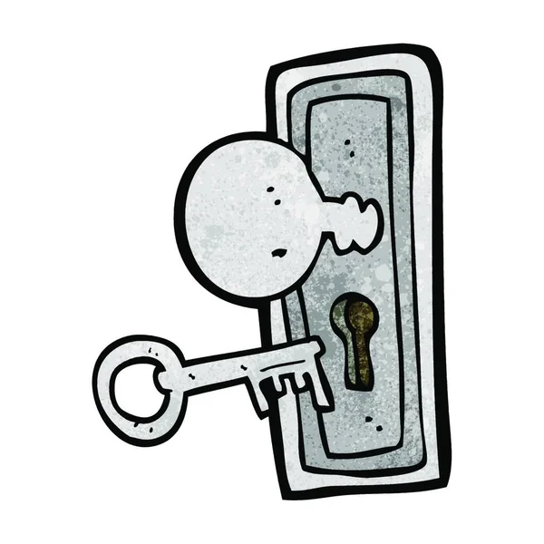 Kreslený Klíč Klíčová Dírka — Stockový vektor
