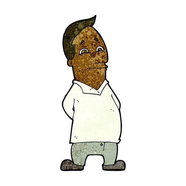 Desenho Animado Homem Amigável Ilustração Fundo Branco —  Vetores de Stock