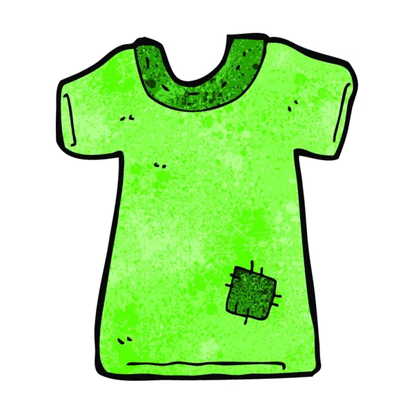 Desenho Animado Remendado Camiseta Velha —  Vetores de Stock