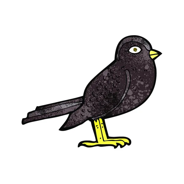 Cartoon Tuin Vogel Wit — Stockvector