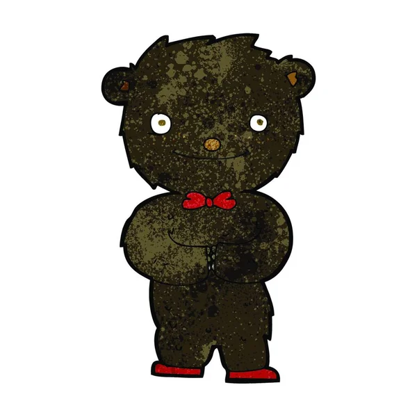 Pequeno Urso Negro Dos Desenhos Animados —  Vetores de Stock