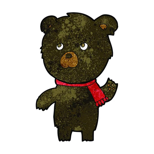 Desenho Animado Bonito Urso Preto —  Vetores de Stock
