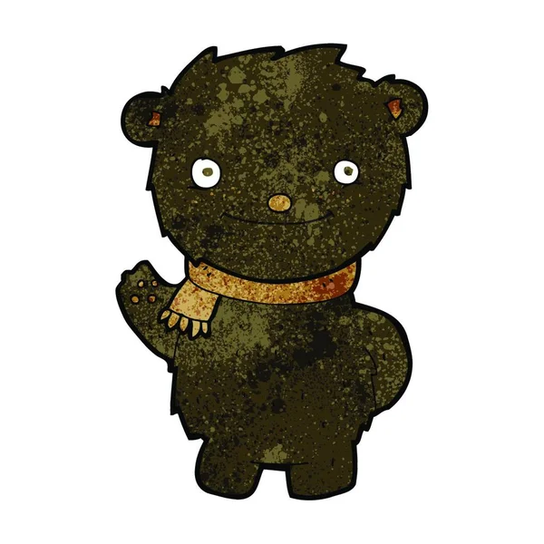 Cartoon Cute Black Bear — Stock Vector