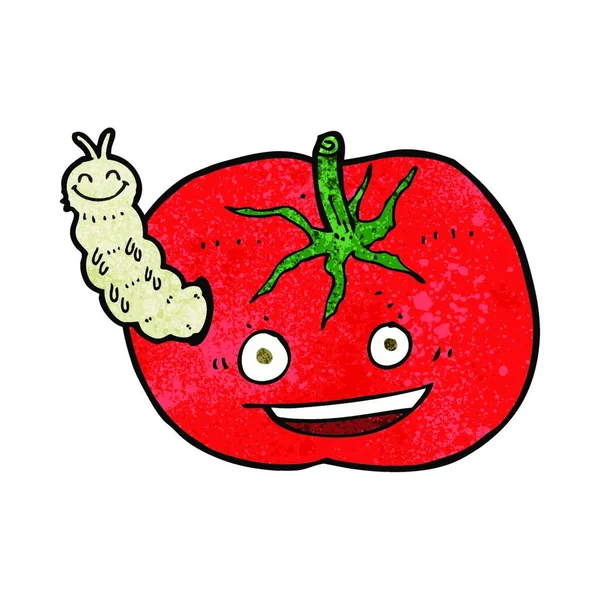 Tomate Dessin Animé Avec Bug — Image vectorielle