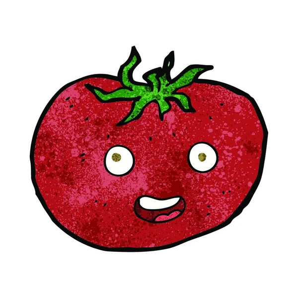 Bande Dessinée Tomate Sur Blanc — Image vectorielle
