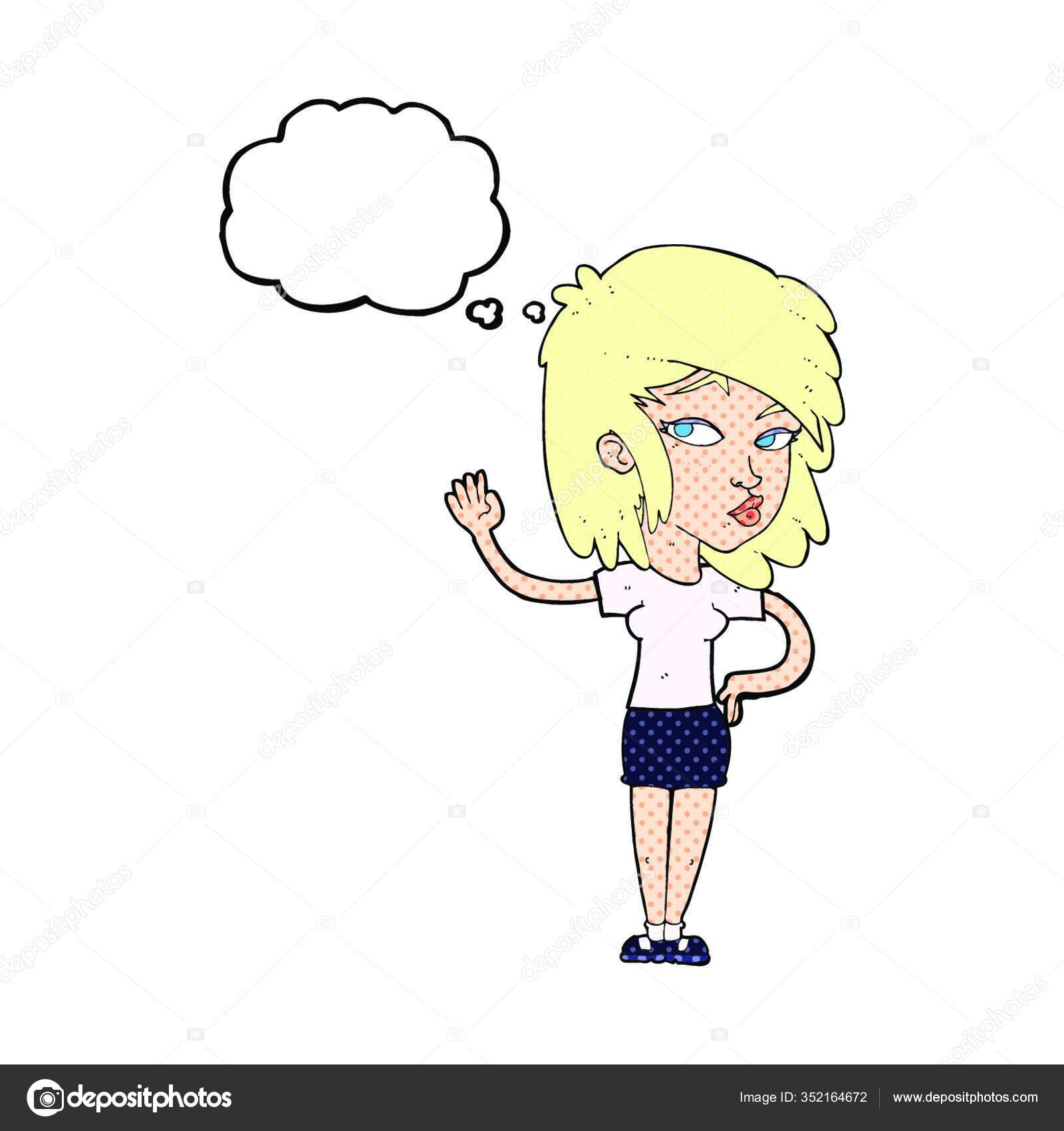 Dibujos Animados Mujer Bonita Ondeando Con Burbuja Pensamiento vector, gráfico vectorial © PantherMediaSeller imagen #352164672 Dibujos Animados Mujer Bonita Ondeando Con Burbuja Pensamiento vector, gráfico vectorial © PantherMediaSeller imagen #352164672