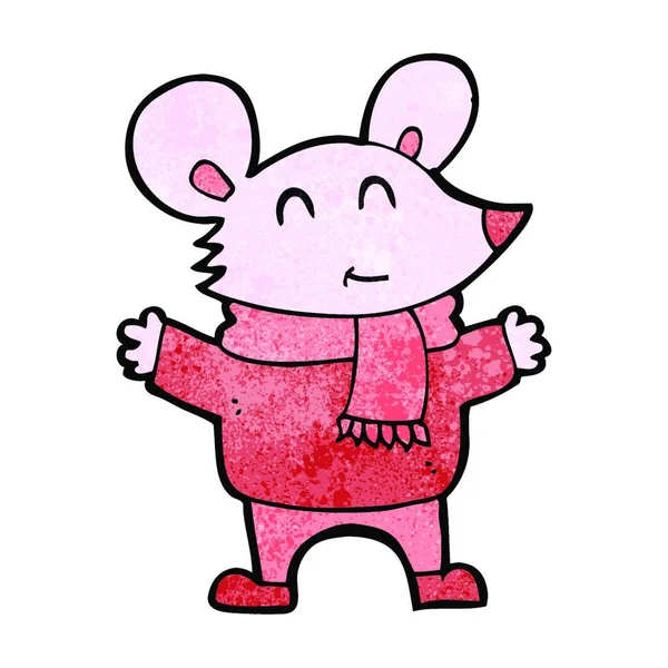 Mouse Kartun Ilustrasi Pada Latar Belakang Putih - Stok Vektor