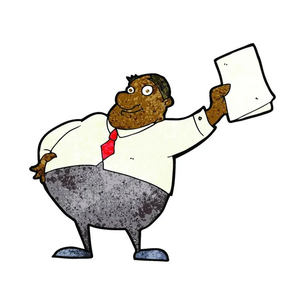 Γελοιογραφία Αφεντικό Κουνώντας Χαρτιά — Διανυσματικό Αρχείο