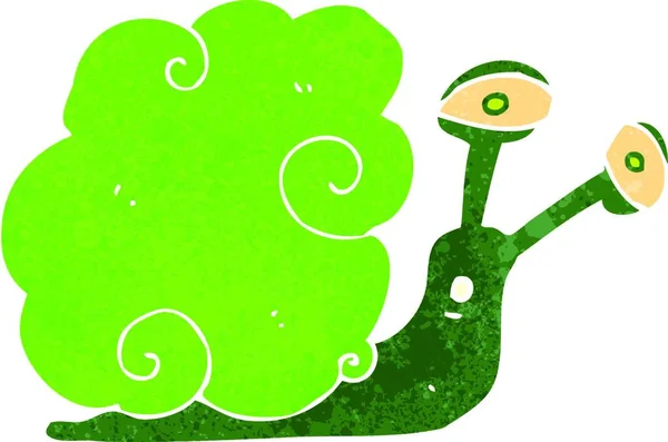 Escargot Magique Dessin Animé Rétro — Image vectorielle