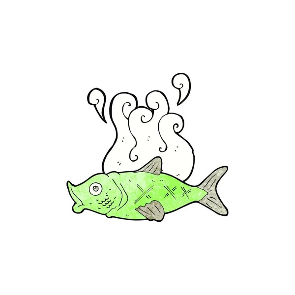 白の上の漫画臭い魚 — ストックベクタ