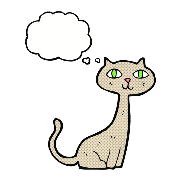 Gato Dibujos Animados Con Burbuja Pensamiento — Archivo Imágenes Vectoriales