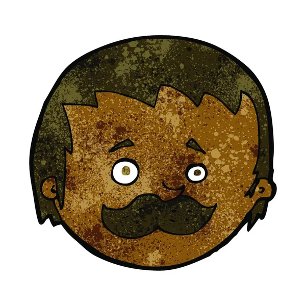 Cartoon Man Mustache — Stock Vector
