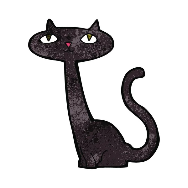 Dibujos Animados Gato Negro Aislado Sobre Fondo Blanco — Vector de stock