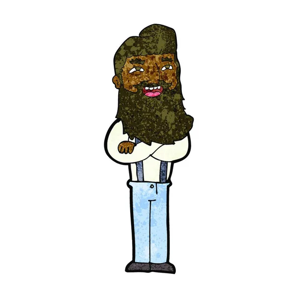 Мультфильм Счастливый Человек Бородой — стоковый вектор