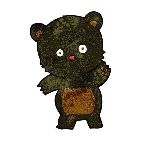Симпатичный Мультфильм Чёрном Медведе — стоковый вектор